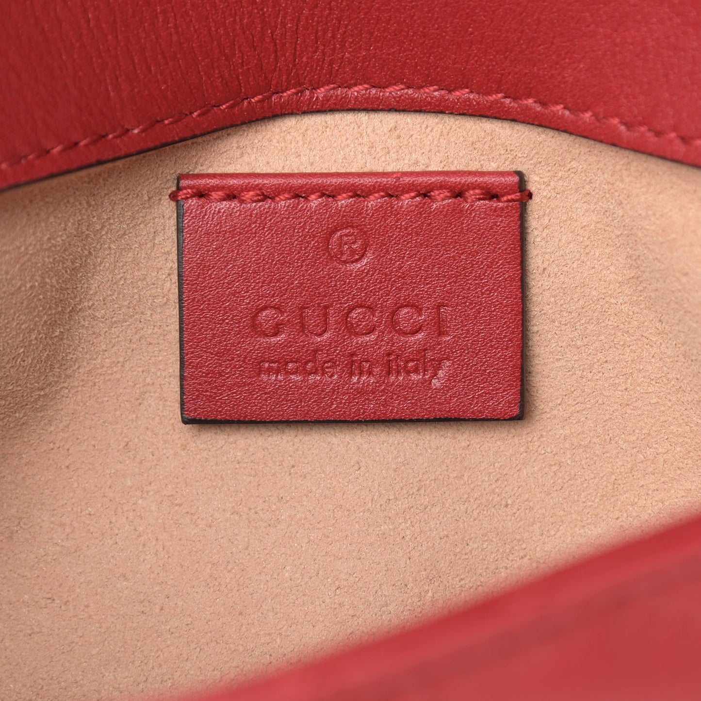 Calfskin Matelasse Super Mini GG Marmont Shoulder Bag Hibiscus Red