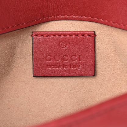 Gucci Calfskin Matelasse Super Mini GG Marmont Shoulder Bag Hibiscus Red 6 of 11