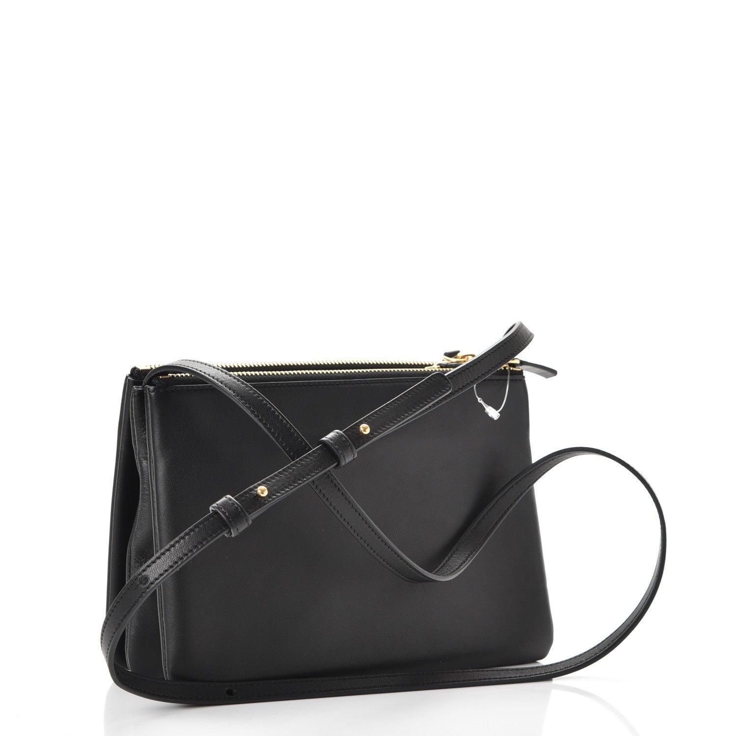 Celine Lambskin Small Trio Crossbody Bag Black 3 of 9