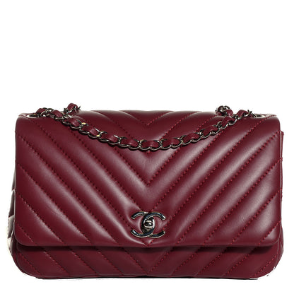 Chanel Lambskin Chevron Medium Single Flap Red 1 of 8