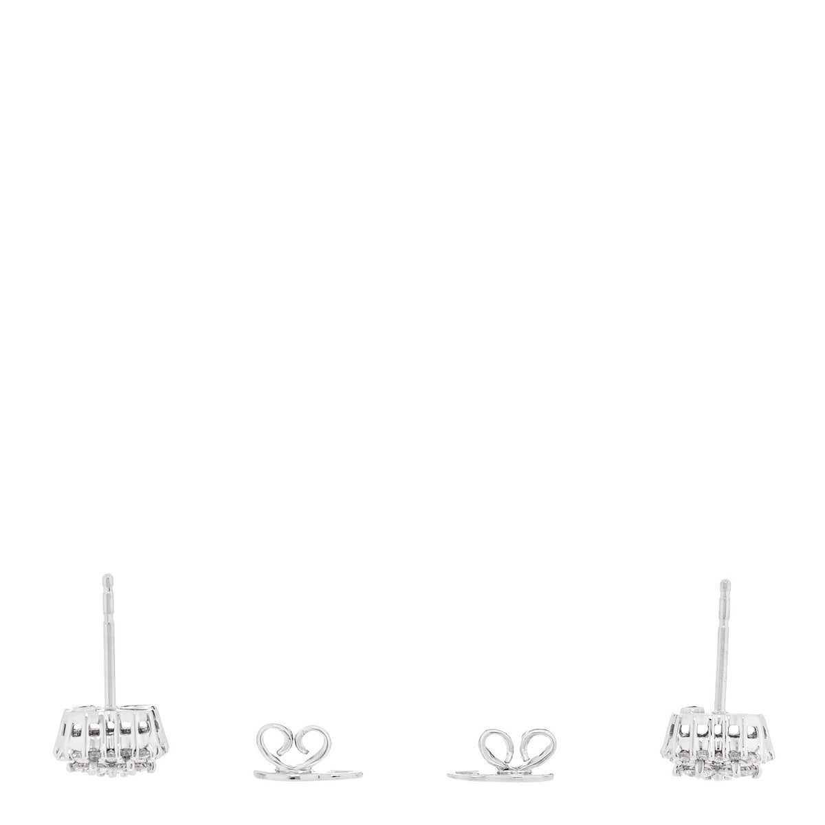 Roberto Coin 18K White Gold Diamond Flower Pave Stud Earrings 3 of 4