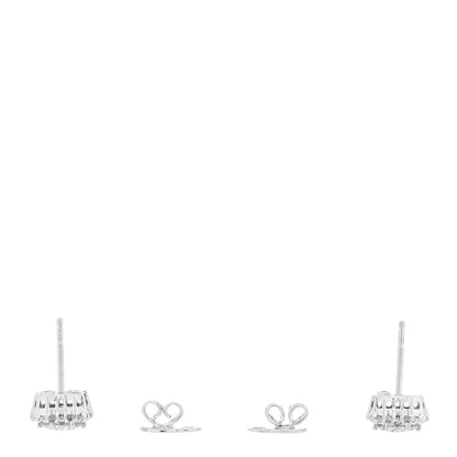 Roberto Coin 18K White Gold Diamond Flower Pave Stud Earrings 3 of 4