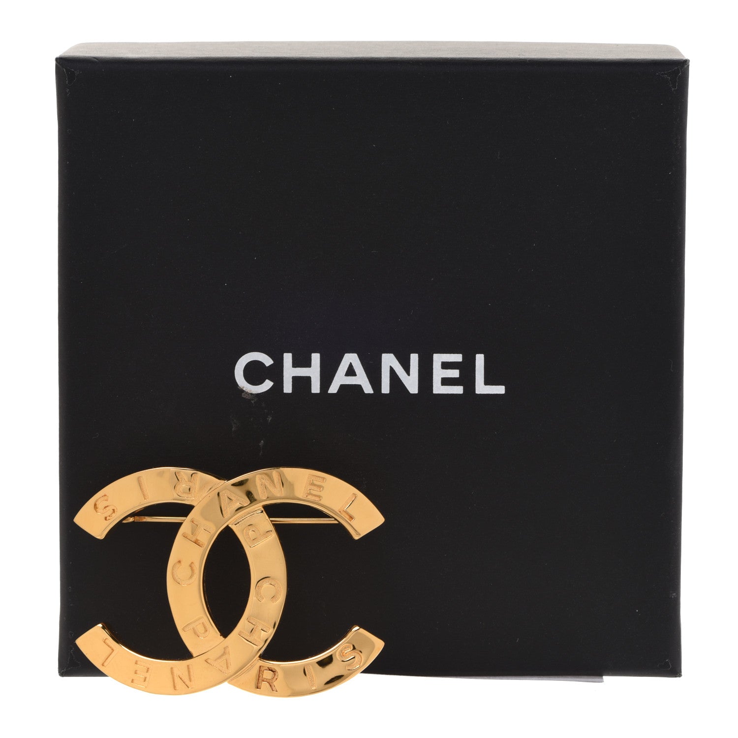 Chanel Metal Paris Button CC Large Brooch Gold 5 of 5