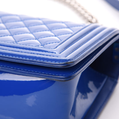 Chanel Patent Calfskin Medium Plexiglass Boy Flap Blue 9 of 11