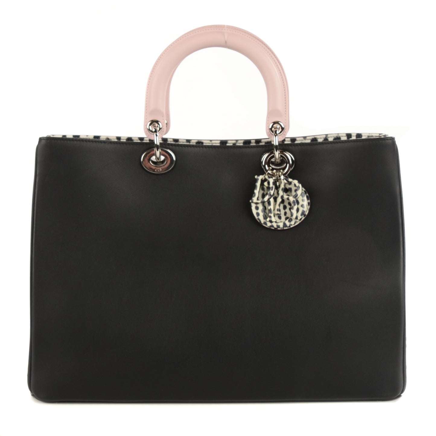 Calfskin Large Spotted Diorissimo Pink Black