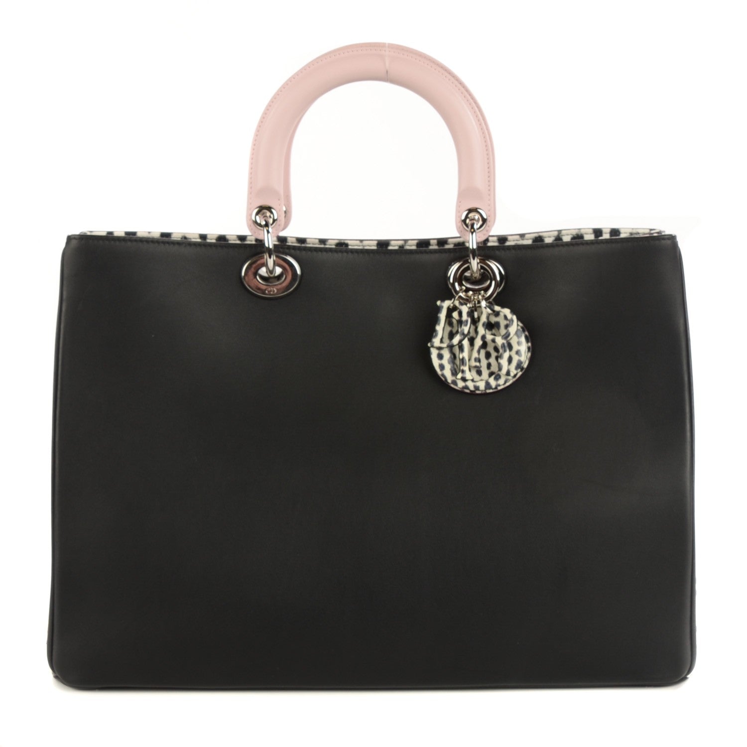Christian Dior Calfskin Large Spotted Diorissimo Pink Black 1 of 11