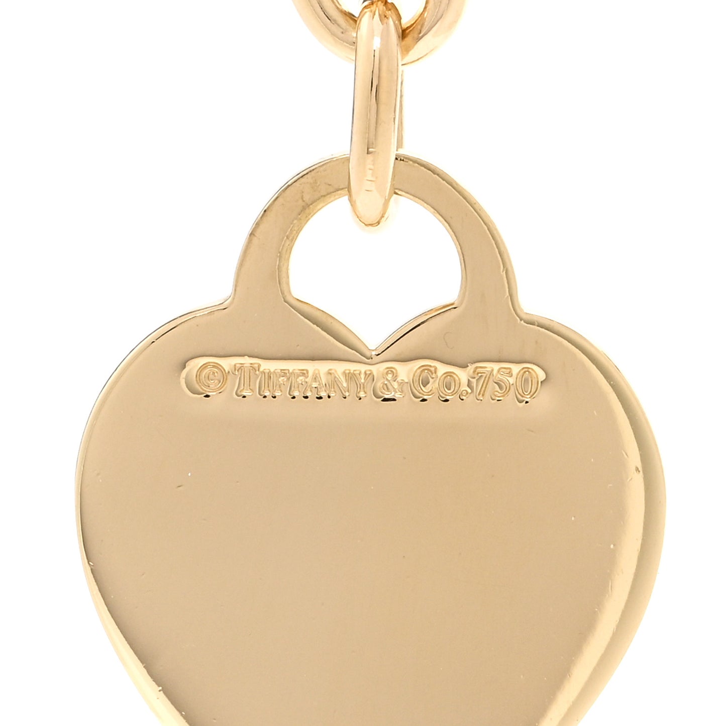 18K Yellow Gold Heart Tag Necklace
