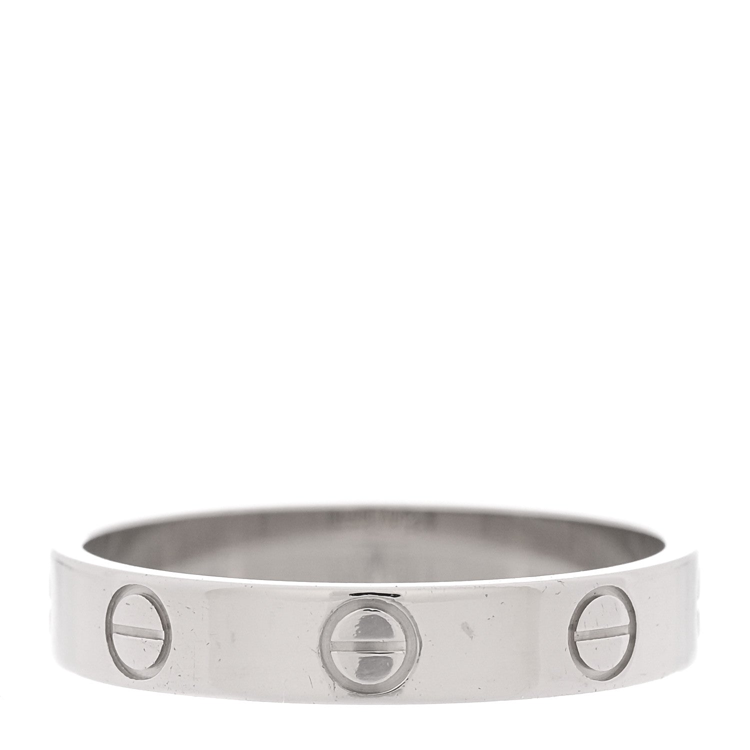 Cartier 18K White Gold 3.5mm LOVE Wedding Band Ring 55 7.25 3 of 4