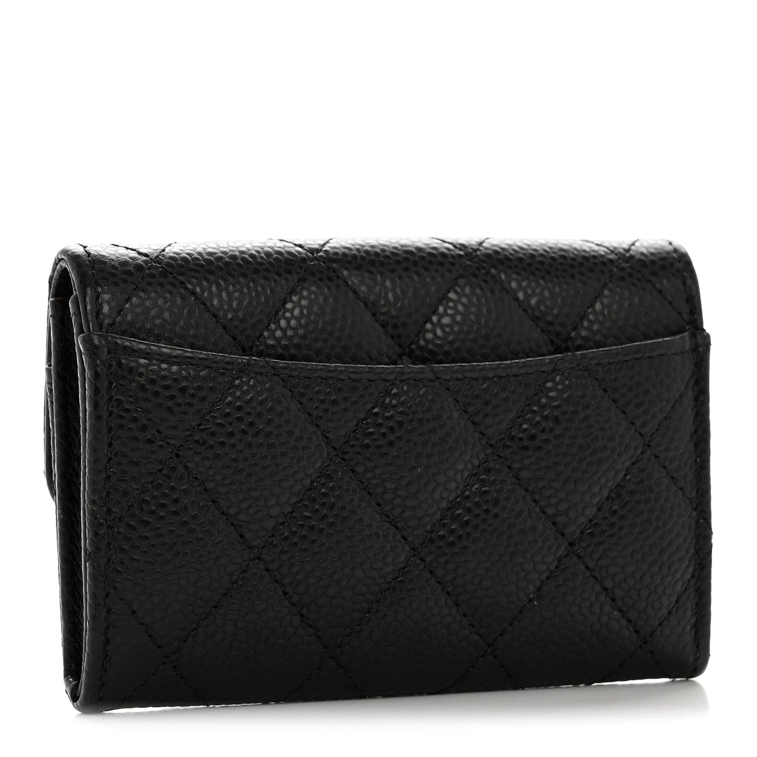 Chanel Caviar Quilted Flap Card Holder Wallet Black 3 of 10