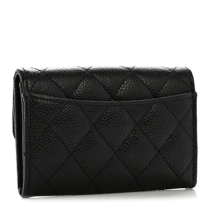 Chanel Caviar Quilted Flap Card Holder Wallet Black 3 of 10