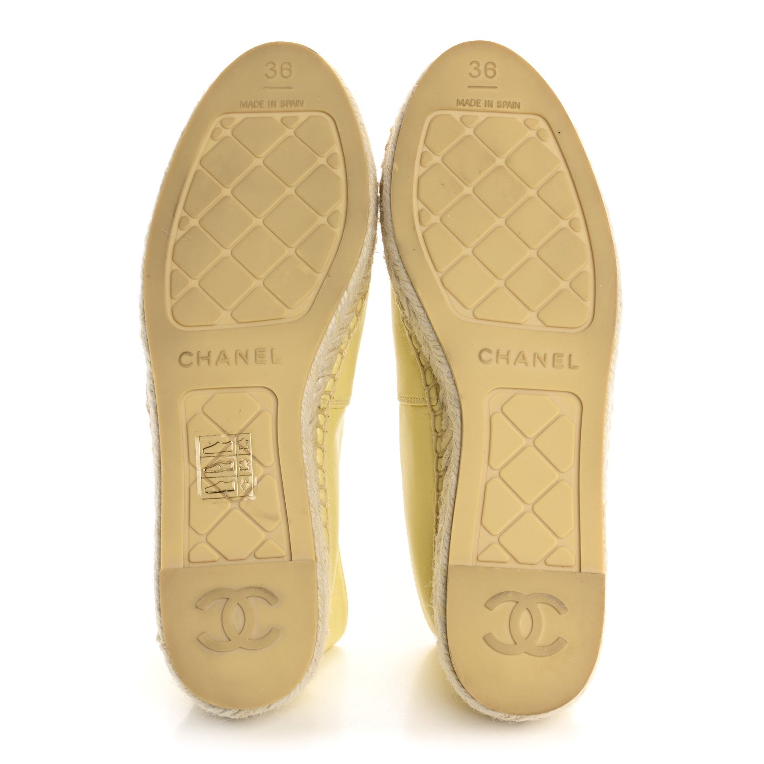 Chanel Lambskin CC Espadrilles 36 Yellow 6 of 9