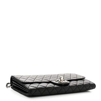 Chanel Lambskin Quilted East West Flap Clutch  Black 3 of 9