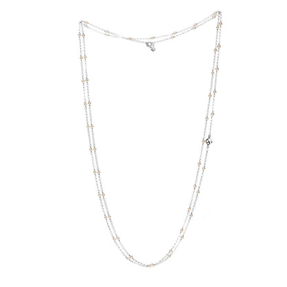 David Yurman Sterling Silver Freshwater Pearl Bead Chain Necklace 3 of 5
