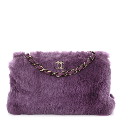 Chanel Rabbit Fur Shoulder Bag Purple 1 of 12
