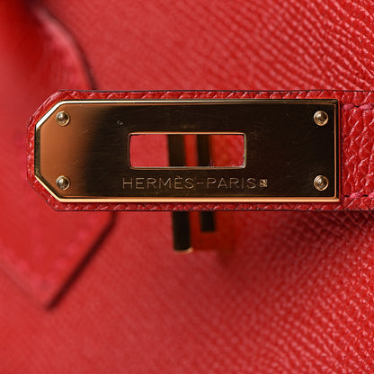 Hermes Epsom Birkin 30 Rouge Casaque 11 of 38