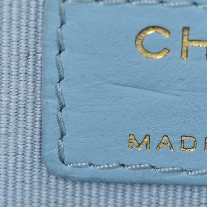 Chanel Caviar Quilted Zipped Key Holder Case Light Blue 7 of 19