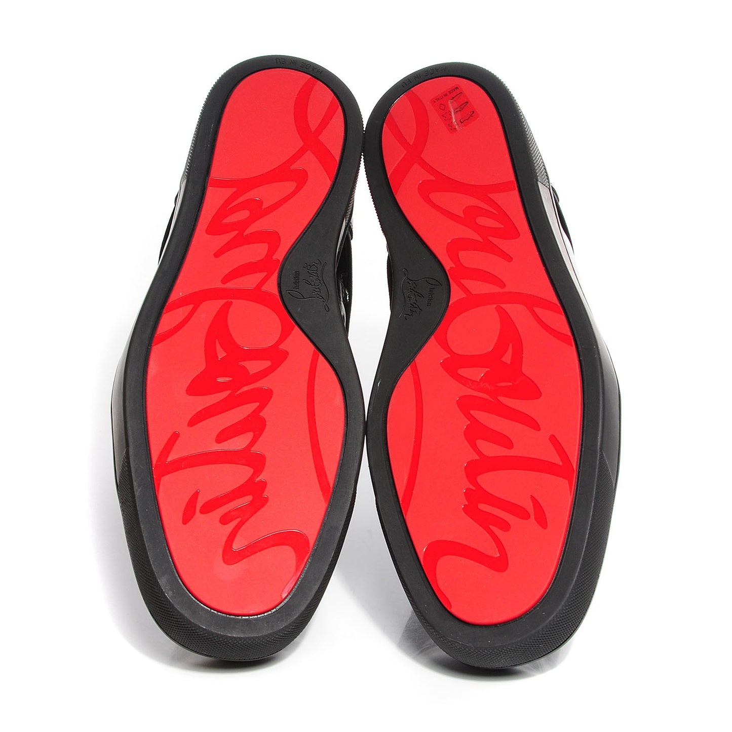 Mens Calfskin Sneak In Flat Sneakers 45 Black