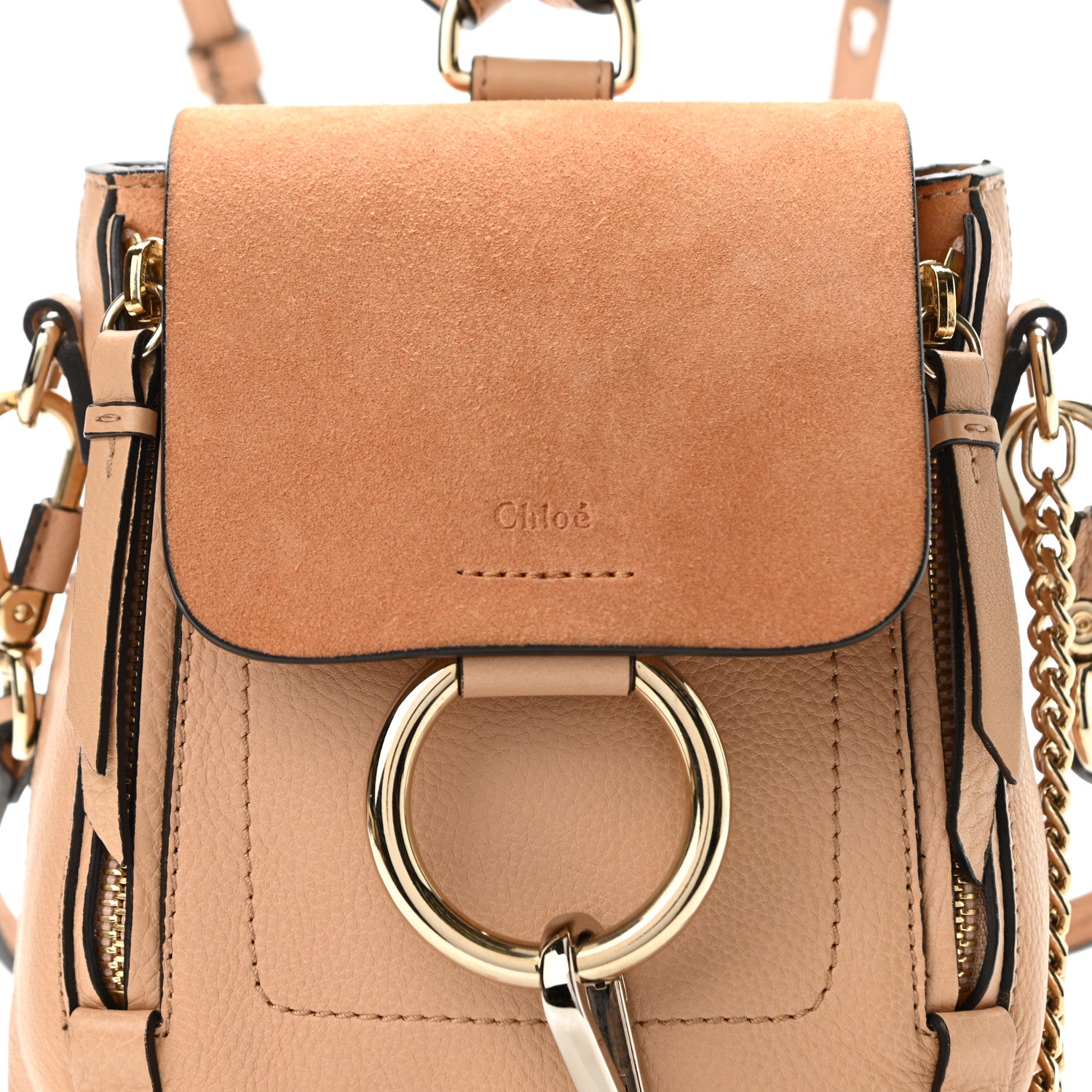 Chloe Suede Calfskin Mini Faye Backpack Blush Nude 8 of 12