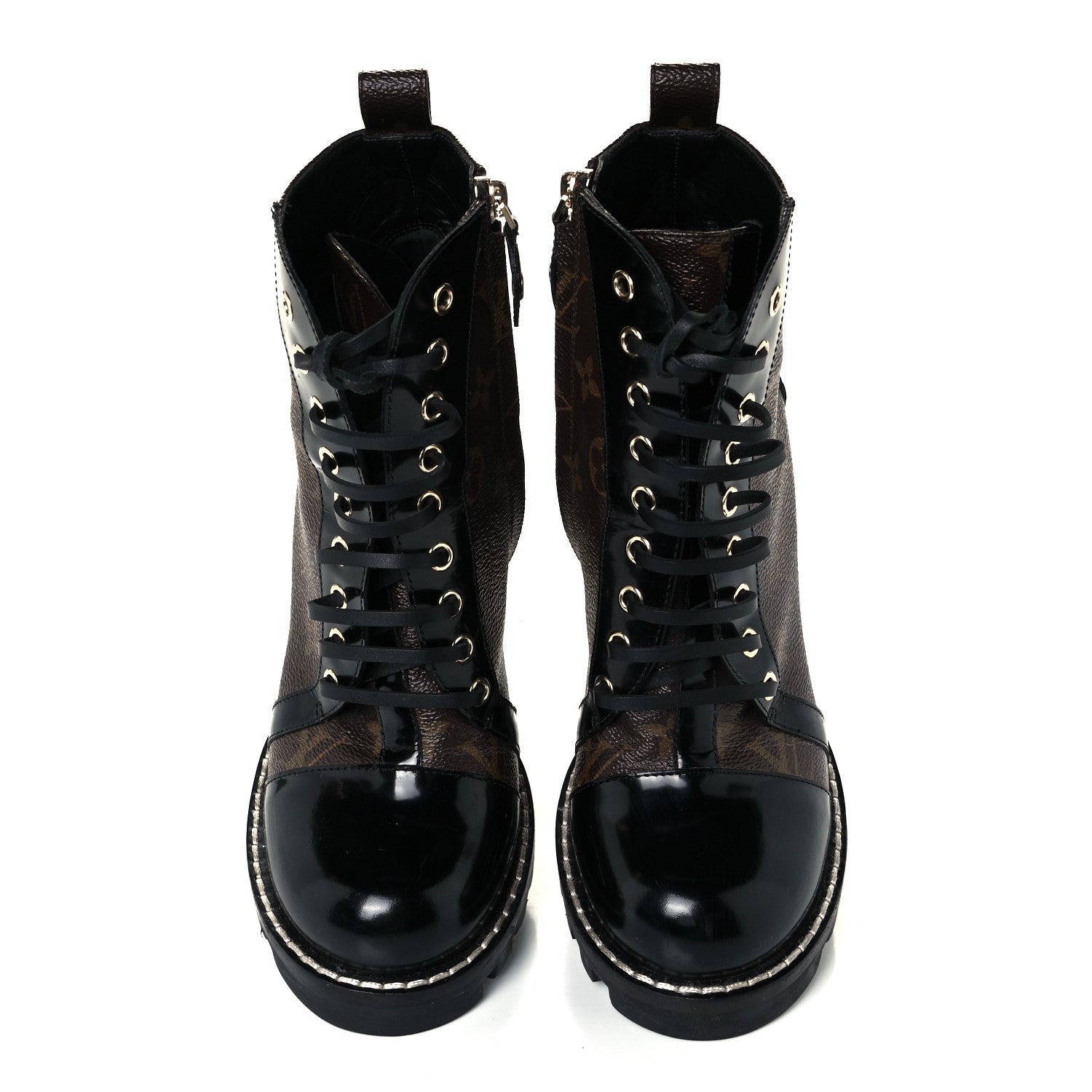 Louis Vuitton Patent Calfskin Monogram Star Trail Ankle Boots 39 Black 4 of 8