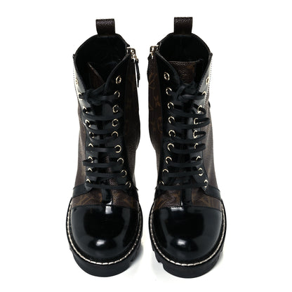 Louis Vuitton Patent Calfskin Monogram Star Trail Ankle Boots 39 Black 4 of 8
