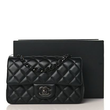 Chanel Lambskin Quilted Mini Rectangular Flap So Black 10 of 10