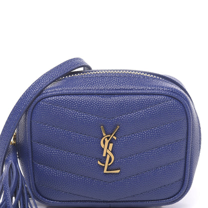Saint Laurent Grain De Poudre Matelasse Monogram Baby Lou Camera Bag Sapphire Blue 10 of 10