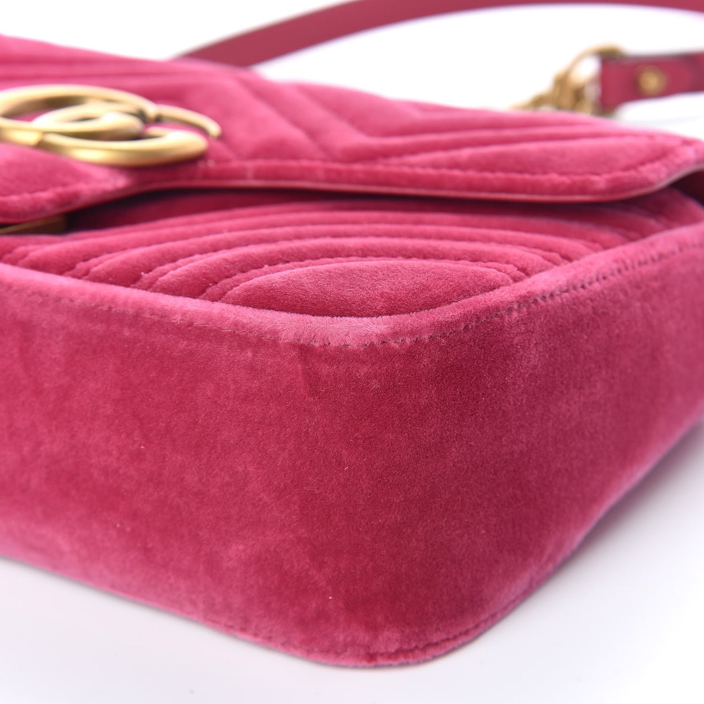 Velvet Matelasse Small GG Marmont Shoulder Bag Light Raspberry Rose