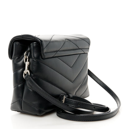 Saint Laurent Calfskin Y Quilted Monogram Toy Loulou Crossbody Bag Black 3 of 12