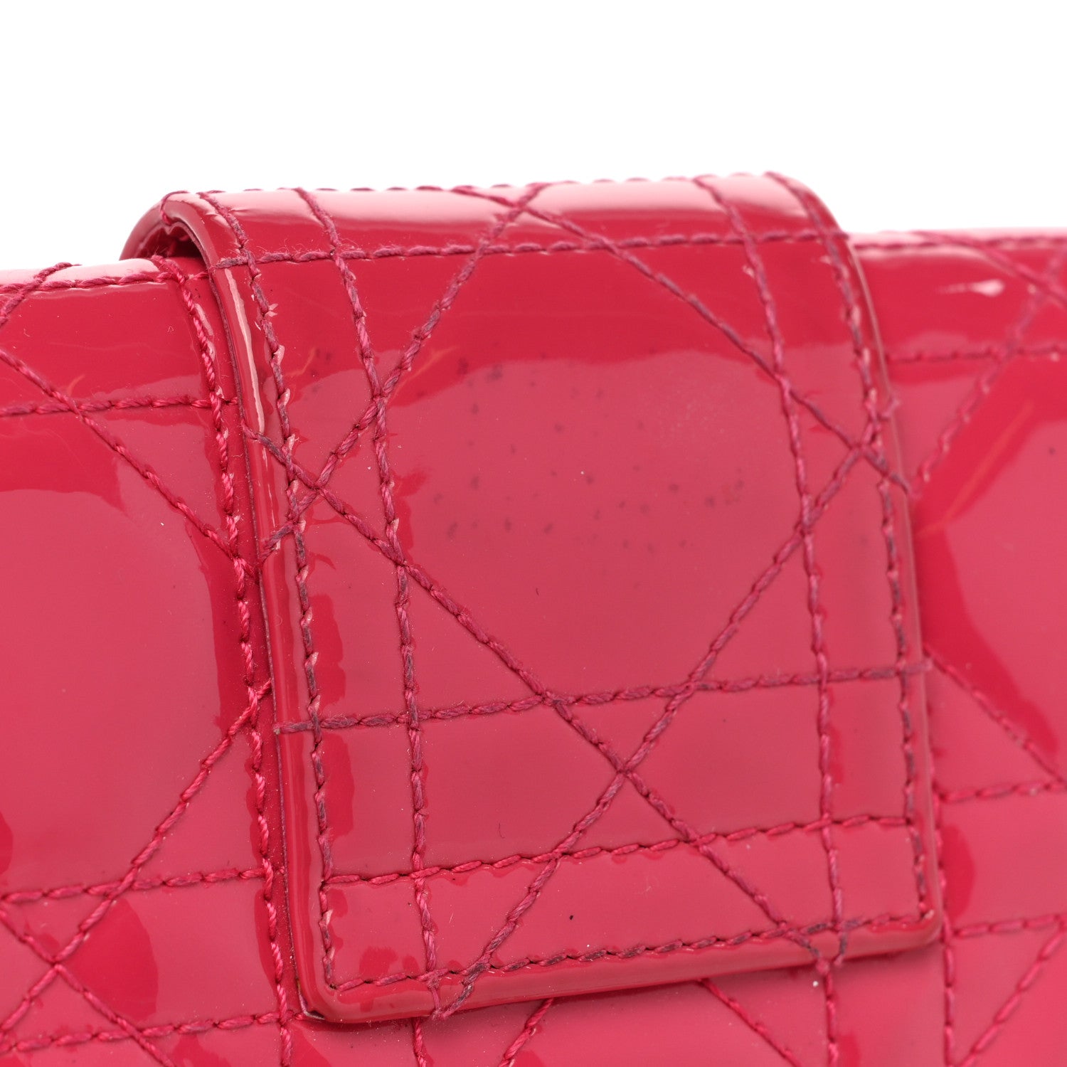 Christian Dior Patent Cannage New Lock Pouch Fuchsia 10 of 16