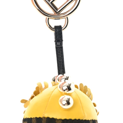 Fendi Shiny Nappa Zucca Pearl Fringe F is Fendi Space Monkey Bag Charm Sunflower Burro Tobacco 4 of 7