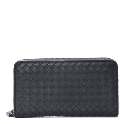 Bottega Veneta Nappa Intrecciato Zip Around Wallet Black 1 of 9