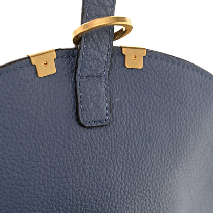 Chloe Grained Calfskin Medium Marcie Saddle Bag Graphite Navy 11 of 11