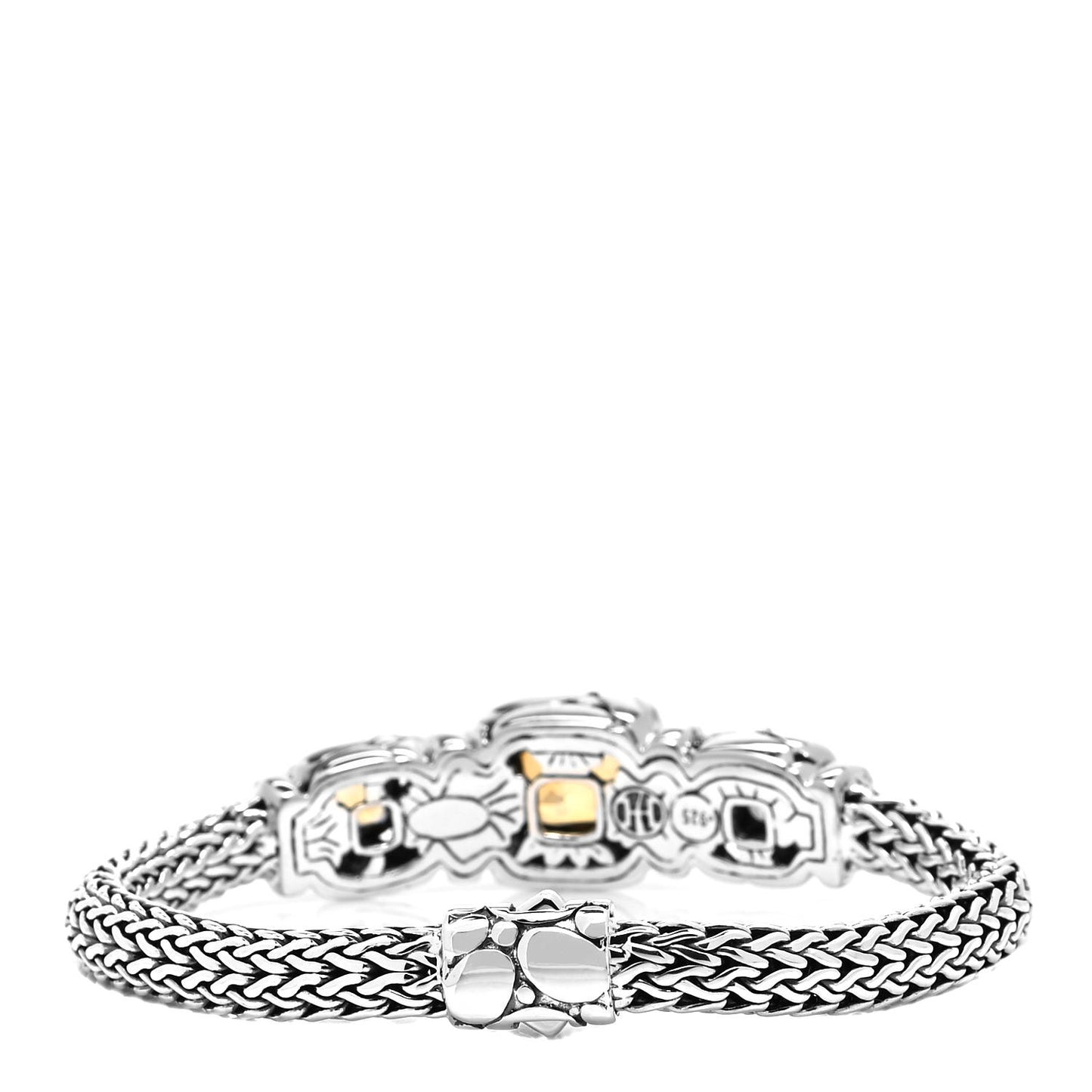 Sterling Silver Citrine Batu Kali Three Station Bracelet