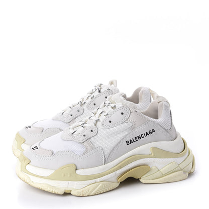 Balenciaga Fabric Mesh Womens Triple S Sneakers 37 White 3 of 8