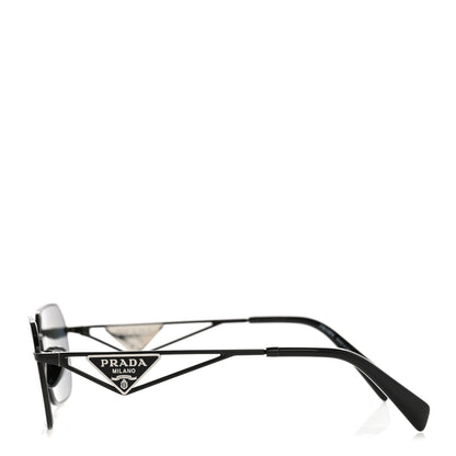 Prada Metal Symbole Triangle Logo Sunglasses SPR A51 Black 3 of 8