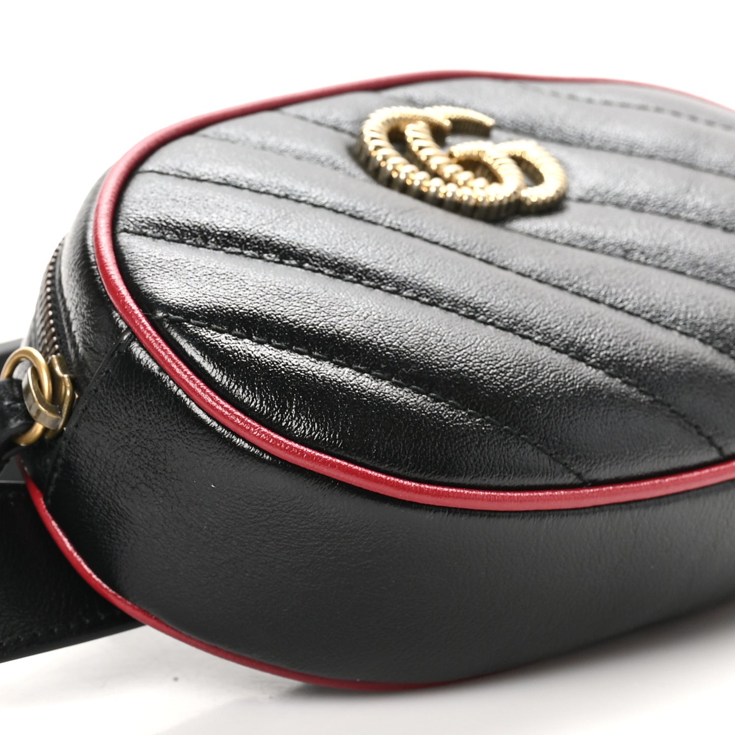 Azalea Calfskin Matelasse Diagonal Torchon GG Marmont Belt Bag 85 34 Black Romantic Cerise