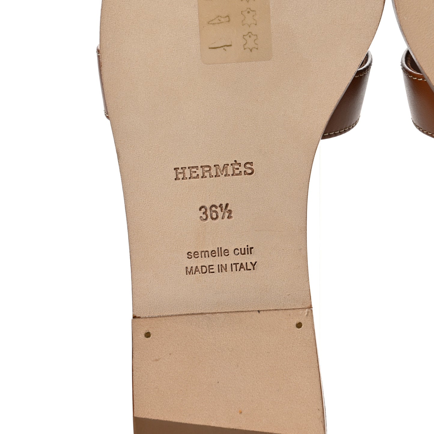 Box Calfskin Oran Sandals 36.5 Gold