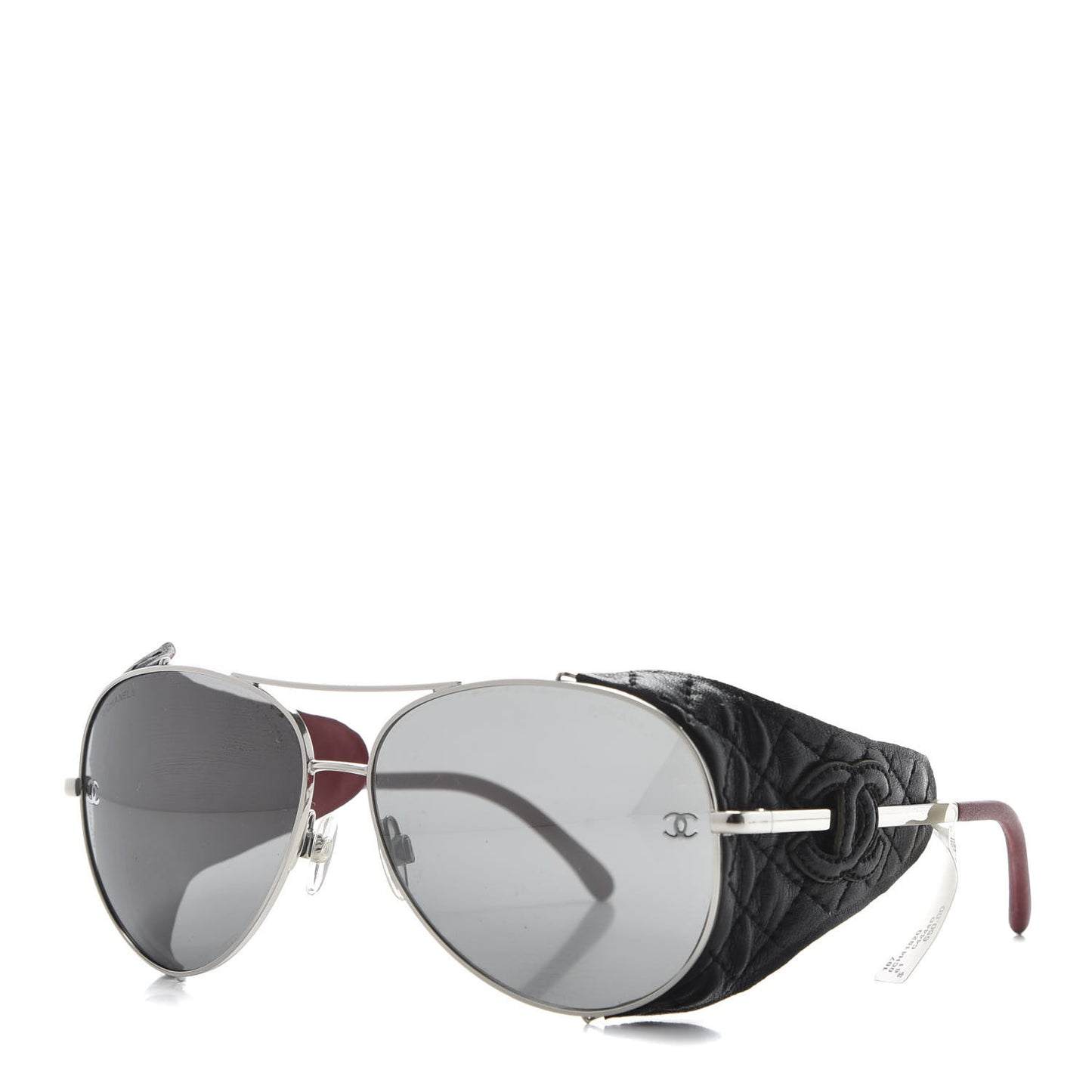 Titanium Lambskin CC Pilot Sunglasses 4192 Q Black