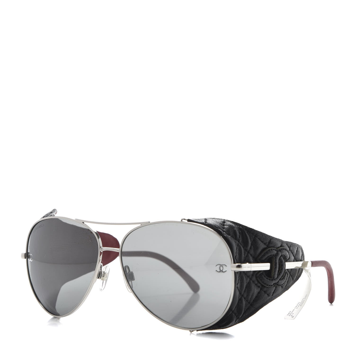 Chanel Titanium Lambskin CC Pilot Sunglasses 4192 Q Black 1 of 9