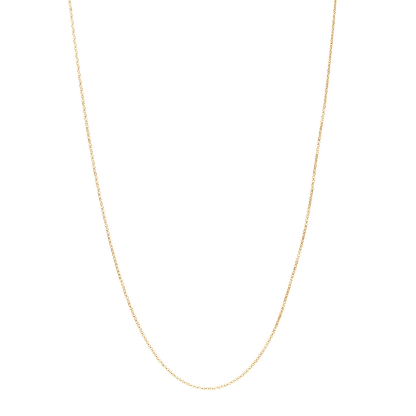18K Yellow Gold 1mm Box Chain Necklace