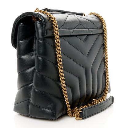 Saint Laurent Calfskin Y Quilted Monogram Small Loulou Chain Satchel Black 3 of 11
