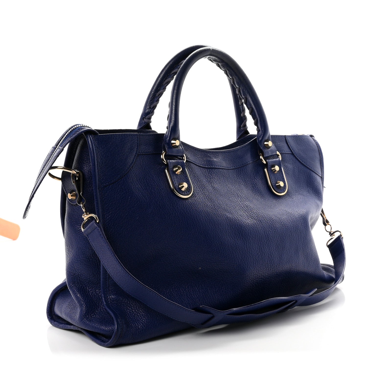 Balenciaga Chevre Gold Metallic Edge Hardware City Bleu Roi 3 of 11