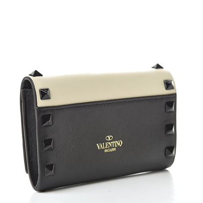 Valentino Garavani Nappa Rockstud Bi-Fold Card Holder Ivory Black 3 of 9