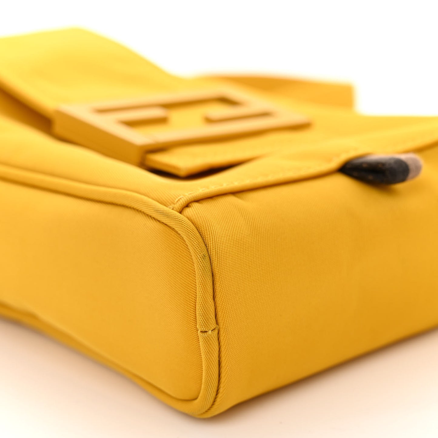 Econyl Nylon Cuoio Romano Monochrome Baguette Crossbody Phone Pouch Sunflower