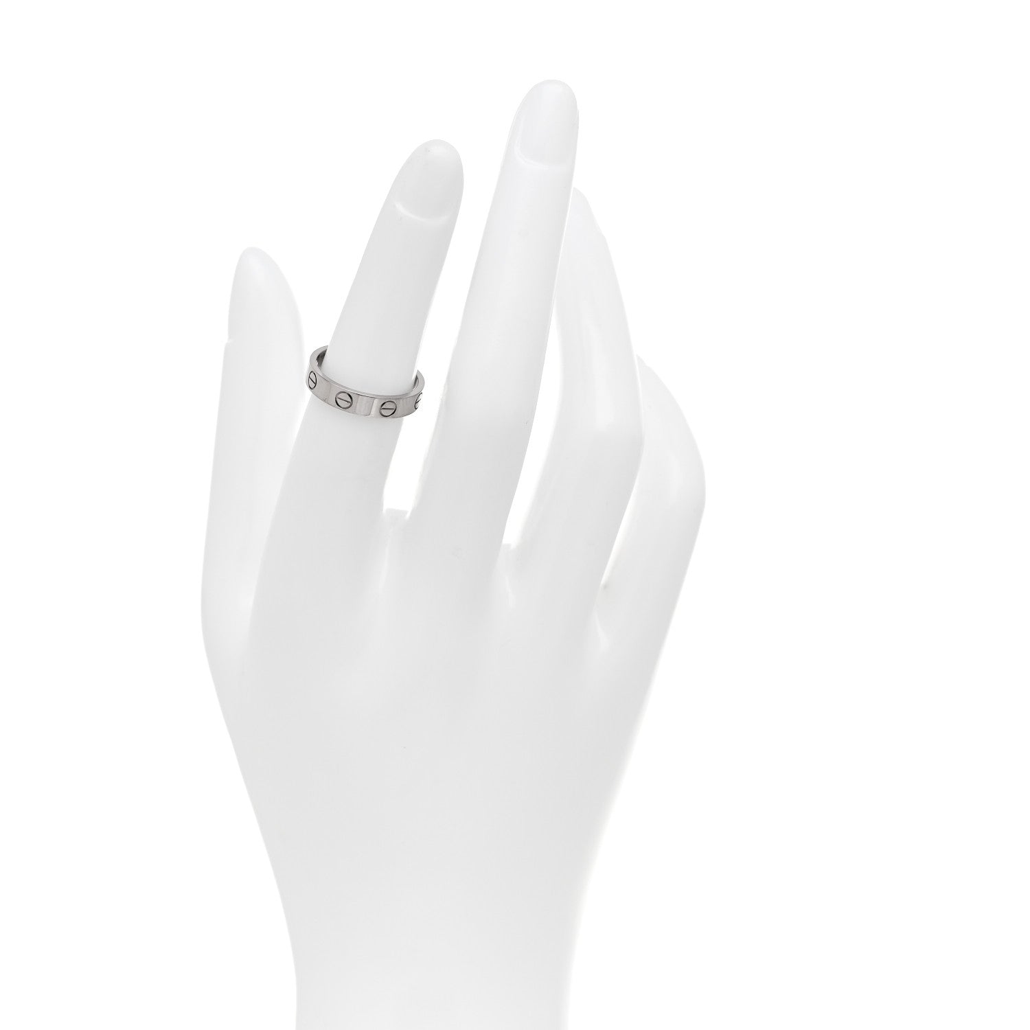 Cartier 18K White Gold 3.5mm LOVE Wedding Band Ring 50 5.25 2 of 4