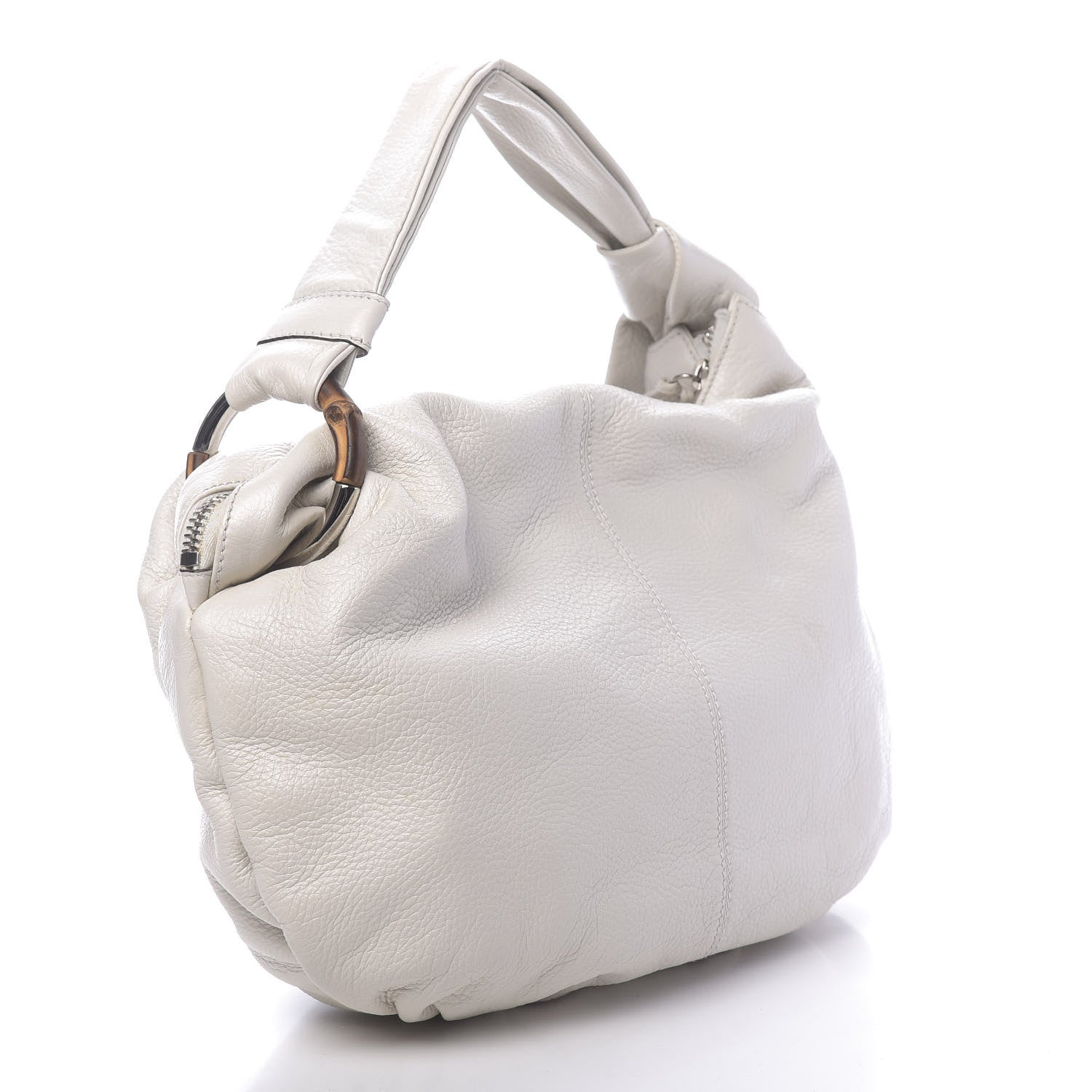 Gucci Pebbled Calfskin Medium Jungle Hobo White 3 of 10