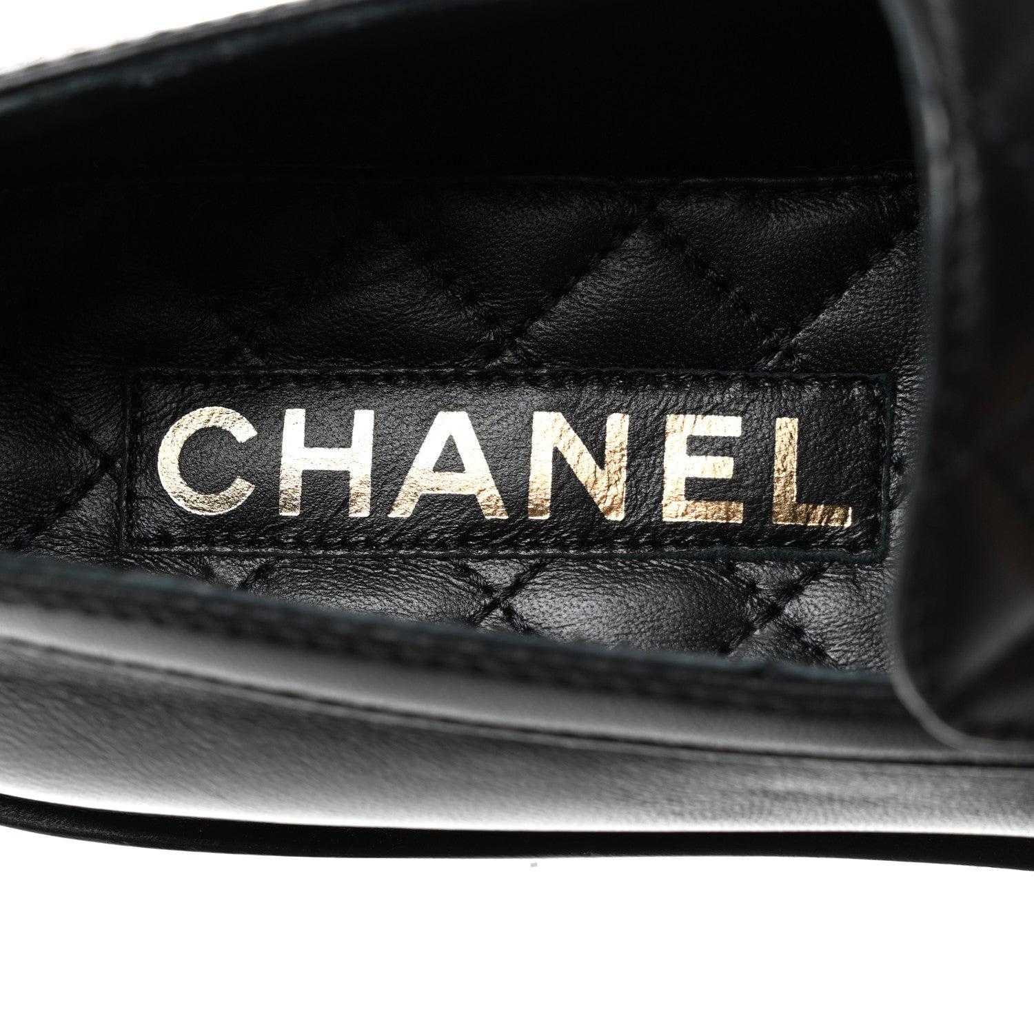 Chanel Lambskin Pearl Crystal Quilted CC Logo Jewelry Loafers 39.5 Black 7 of 9