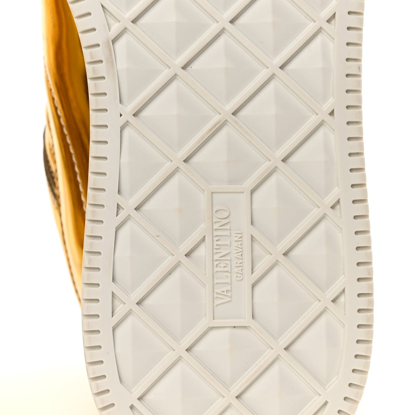 Metallic Nappa Patent One Stud Low Top Sneaker 37.5 Gold