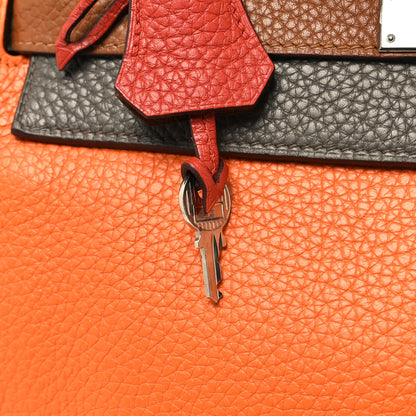 Hermes Taurillon Clemence Arlequin Kelly Retourne 32 Orange Sanguine Gold 13 of 15