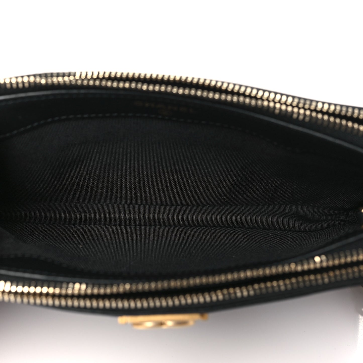 Lambskin Quilted Small Boy Clutch With Chain Black